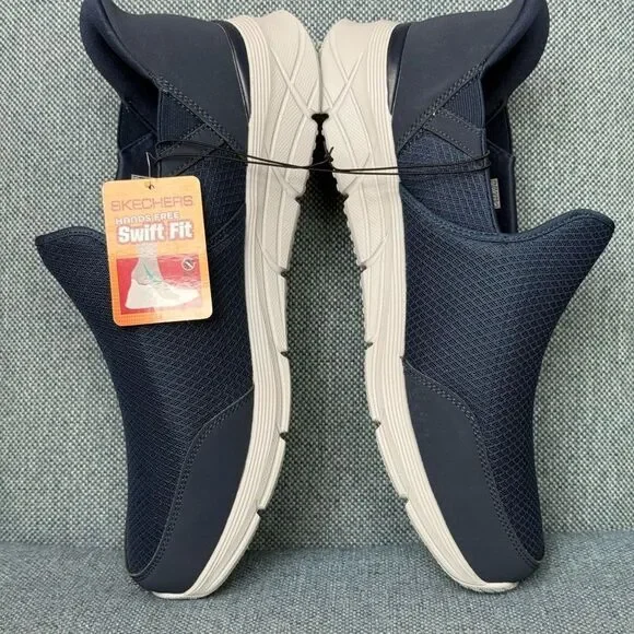 Skechers Men's Navy Equalizer 4.0 Hands Free Swift Fit Slip-On Shoes size 12